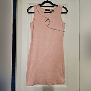 Chic Pink Sleeveless Mini Dress